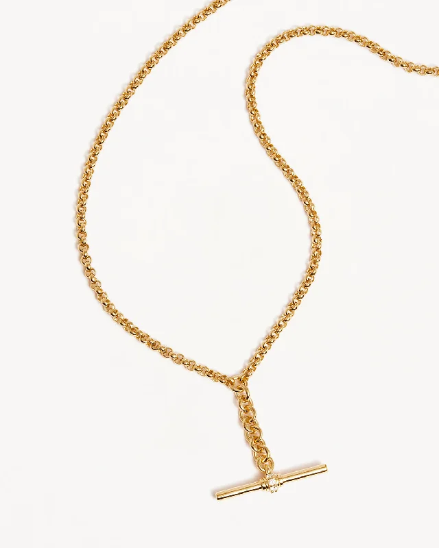 Textured iron necklace-18k Gold Vermeil Muse Fob Chain Necklace