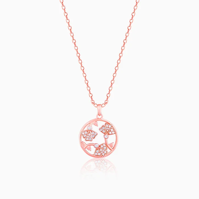 Untamed pearl necklace-Rose Gold  Eyebright Pendant With Link Chain