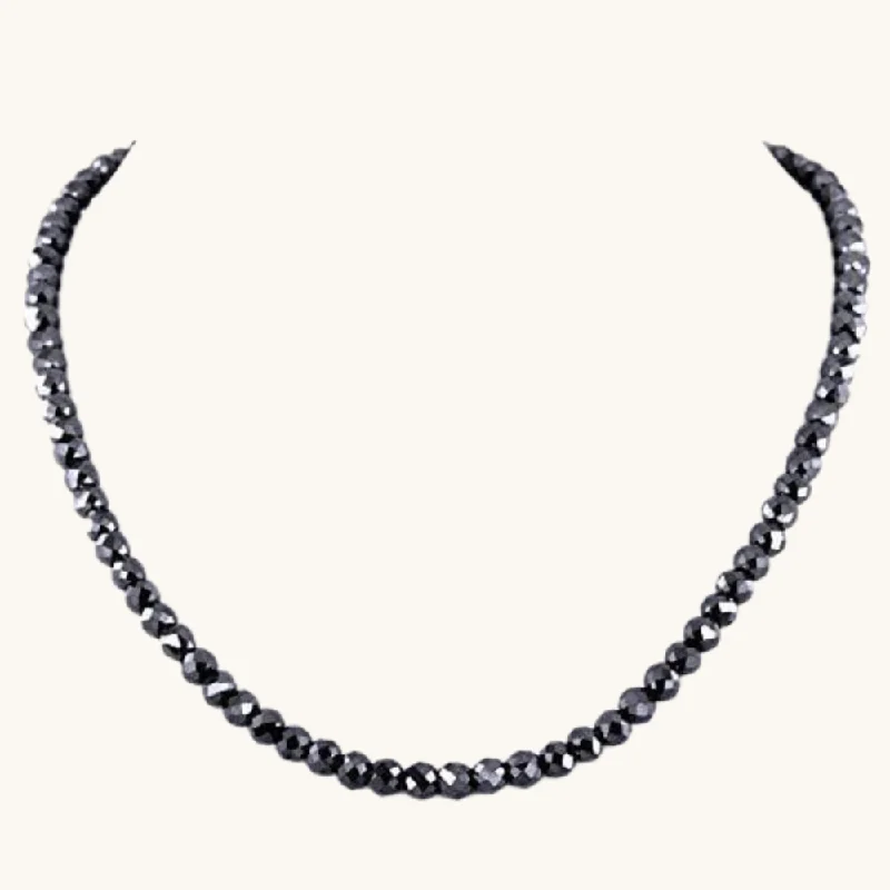 Glossy moonstone necklace-Black Diamond Men's Necklace