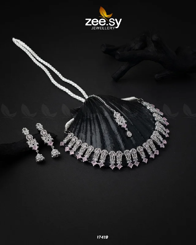 Slope gem necklace-Classic Zircon Necklace