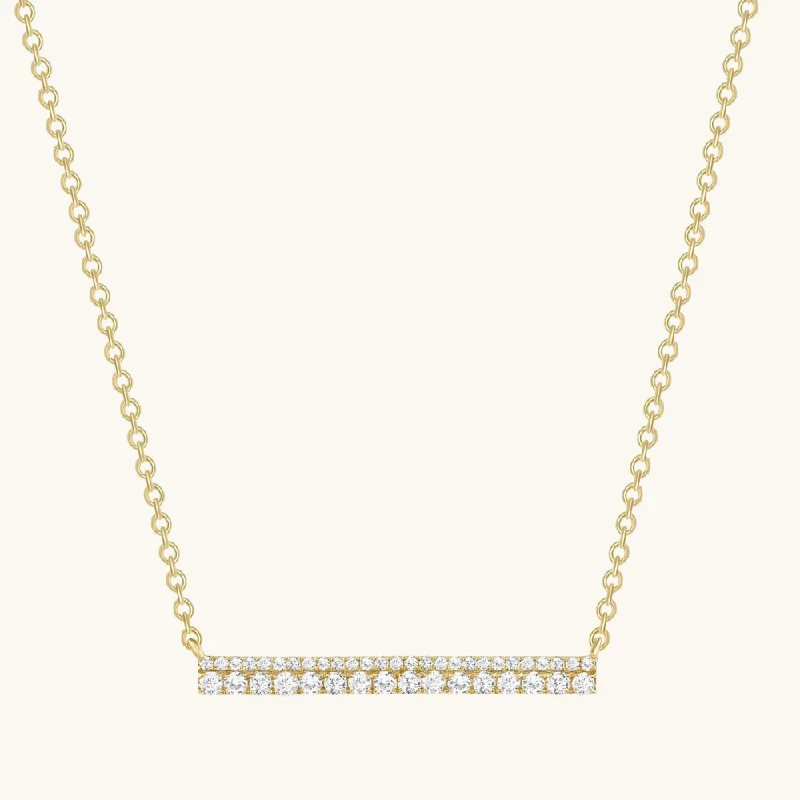 Rough-edge necklace-2-Row Diamond Bar Necklace