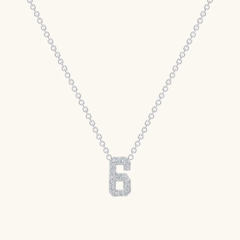 Encased gem necklace-Diamond Number Necklace