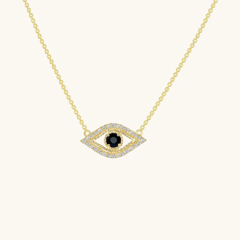 Celestial moon necklace-Evil Eye Necklace