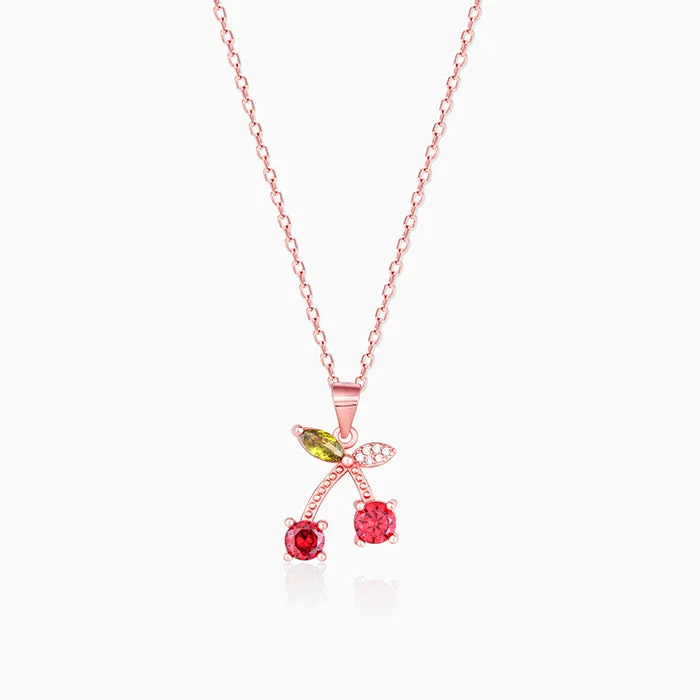 Glossy stone necklace-Rose Gold Colourful Floral Pendant with Link Chain