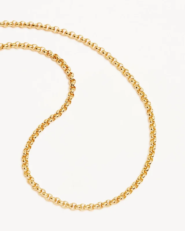 Broad link necklace-18k Gold Vermeil Gold 18" 3mm Belcher Chain Necklace