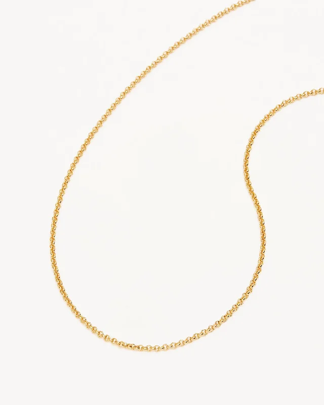 Contoured necklace-18k Gold Vermeil 19" 2mm Belcher Chain Necklace