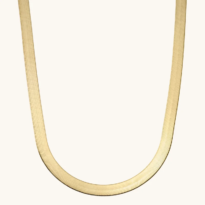 Untamed pearl necklace-Classic Herringbone Chain