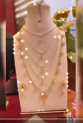 Subtle silver necklace-Hyderabadi Panch lara Mala