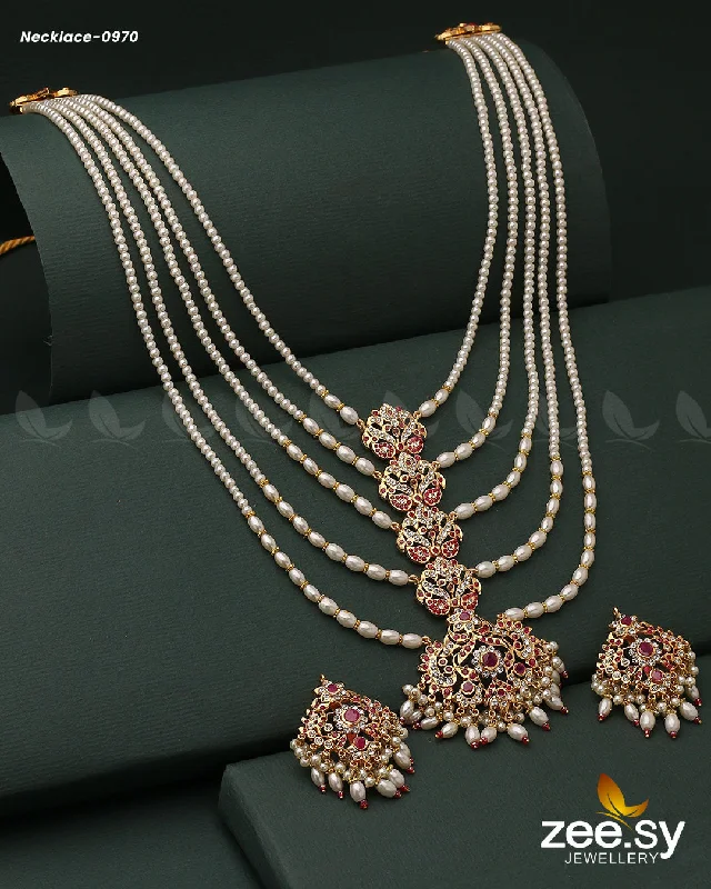 Slope gem necklace-MALA NECKLACE-0970