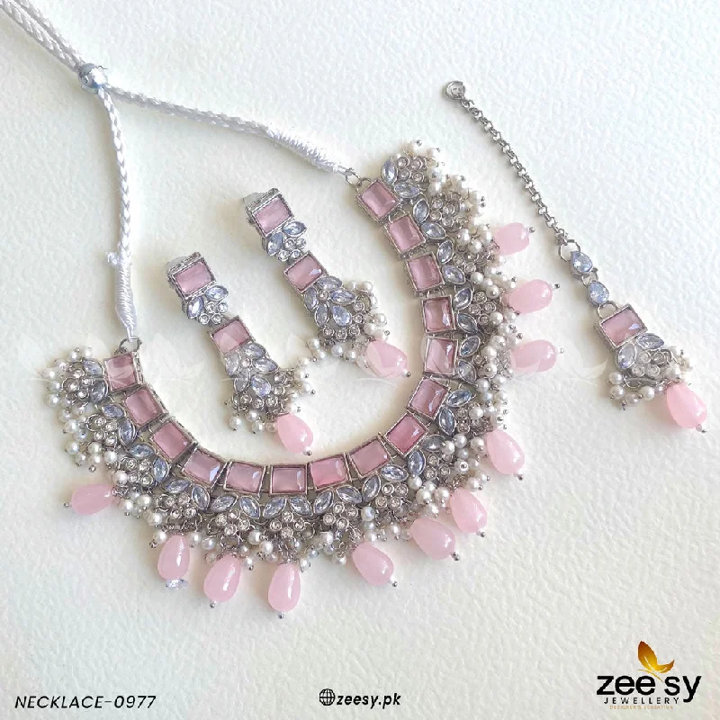 Shaded gem necklace-NECKLACE-0977