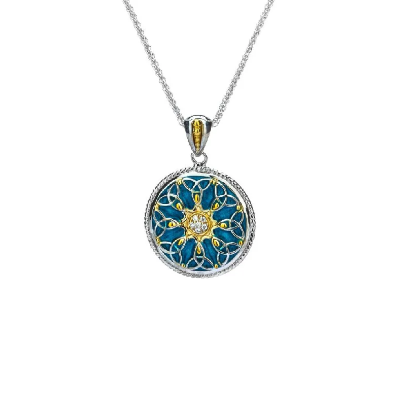 Unified chain necklace-Silver and 10k Gold Trinity Enamel Pendant Small