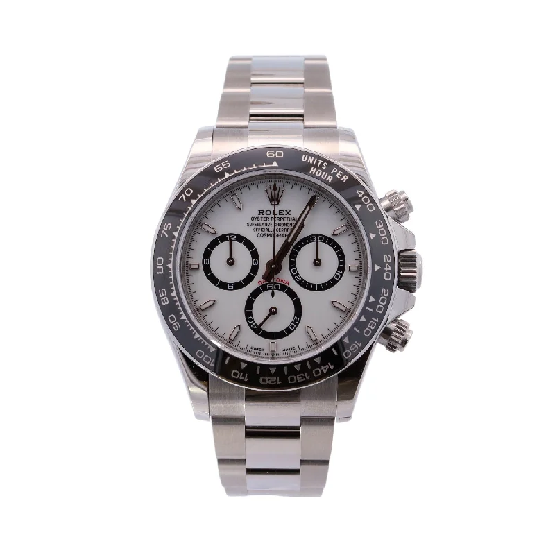 Malleable gem necklace-Rolex Daytona 40mm White Dial Ref# 126500LN