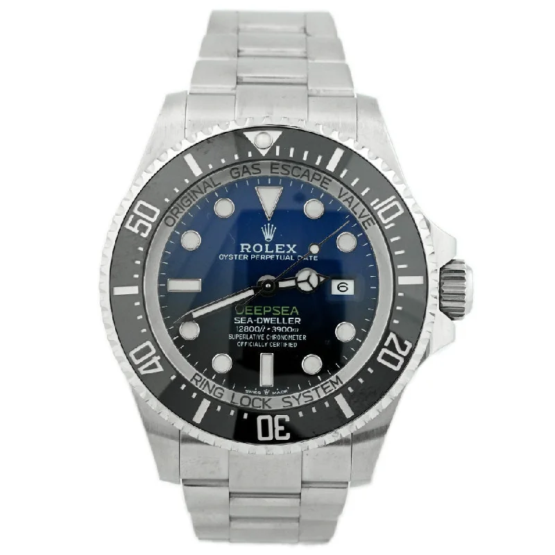 Glossy stone necklace-Rolex Sea-Dweller 44mm Black/Blue Dial Watch Ref# 126660