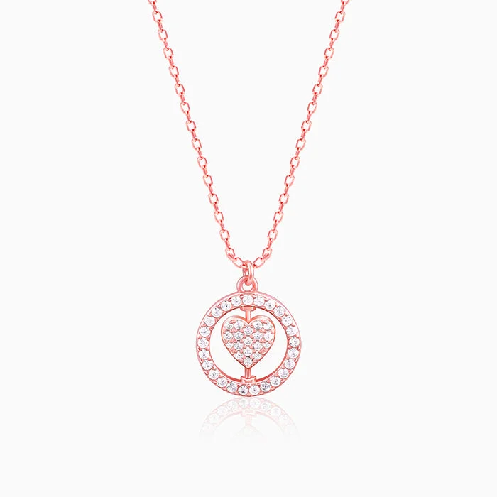 Rose Gold Custom Endless Love Pendant With  Link Chain