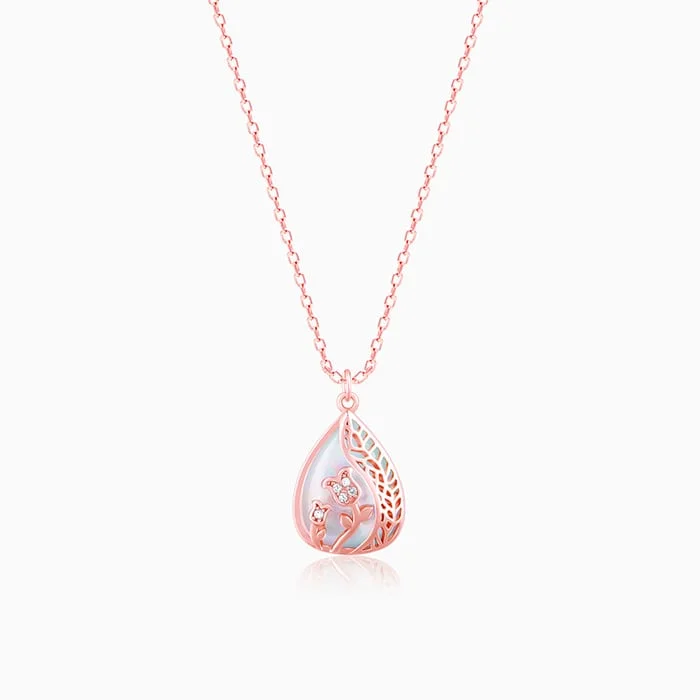 Open coil necklace-Rose Gold Divine Bloom Pendant With Link Chain