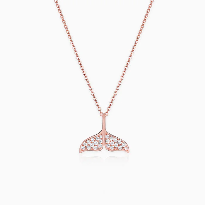 Rolling wave necklace-Anushka Sharma Rose Gold Dolphin Tail Necklace with Link Chain