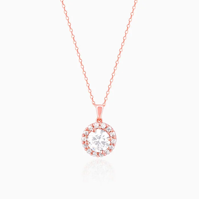 Elevated tier necklace-Rose Gold Eve Beauty Pendant With Link Chain