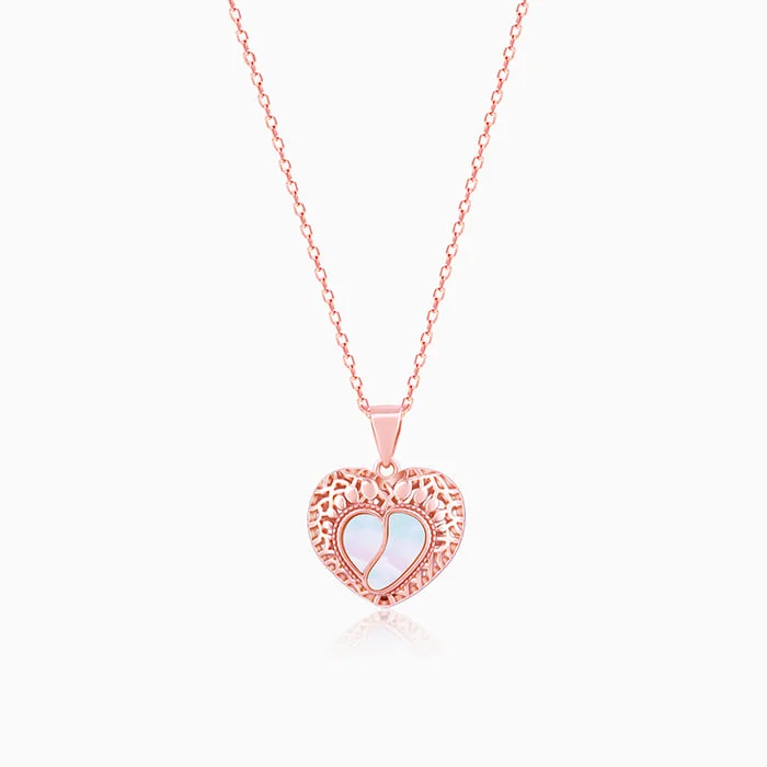 Malleable gem necklace-Rose Gold Footprint Pendant With Link Chain