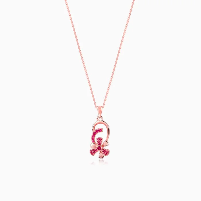 Framed chain necklace-Rose Gold Pink Musli Spin Pendant With Link Chain