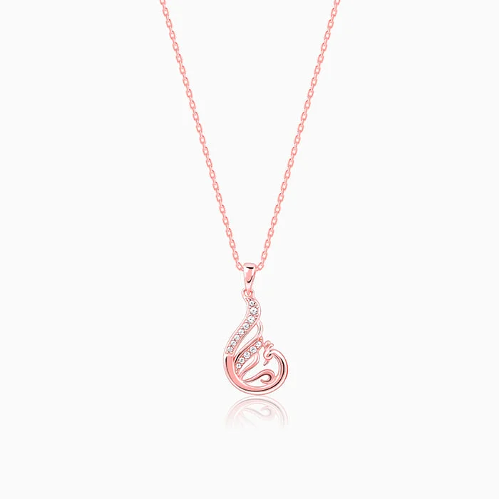 Shimmering quartz necklace-Rose Gold Ramaniya Morni Pendant With Link Chain