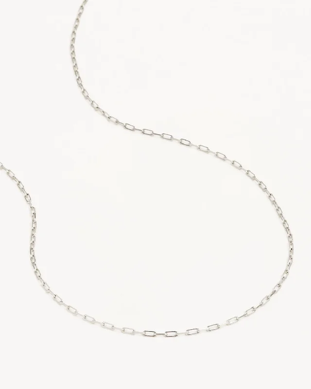 Fine-edged necklace-Sterling Silver 18" Link Chain Necklace