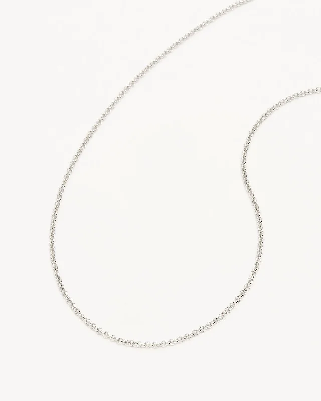 Smooth-cut necklace-Sterling Silver 19" 2mm Belcher Chain Necklace