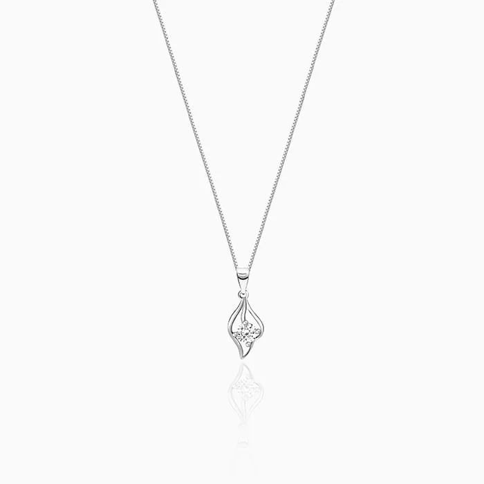 Droplet necklace-Anushka Sharma Silver Falling Dew Pendant with Box Chain