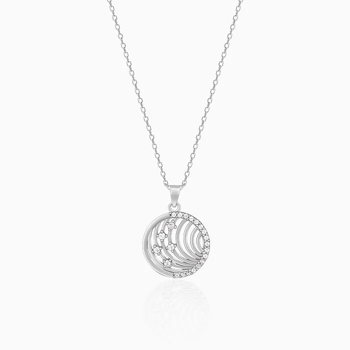 Droplet necklace-Silver Joyful Pendant With Link Chain