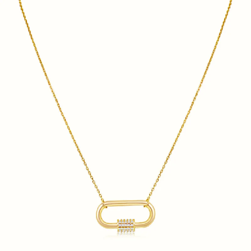 Chilly topaz necklace-Women's Vermeil Diamond Carabina Necklace Pendant