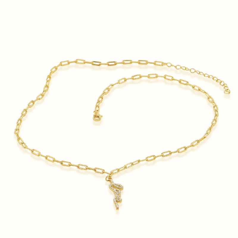 Glossy stone necklace-Women's Vermeil Diamond Script Love Necklace Pendant