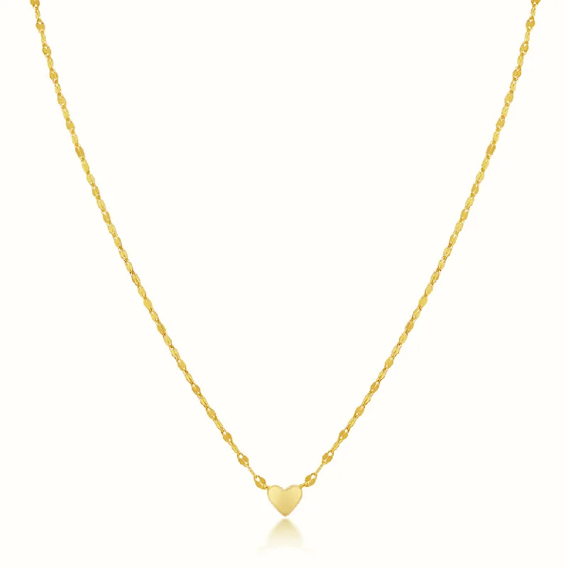 Rough-edge necklace-Women's Vermeil Heart Of Gold Necklace Pendant