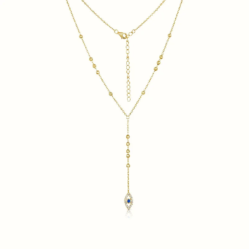 Eclectic stone necklace-Women's Vermeil Layered Diamond Eye Necklace Pendant