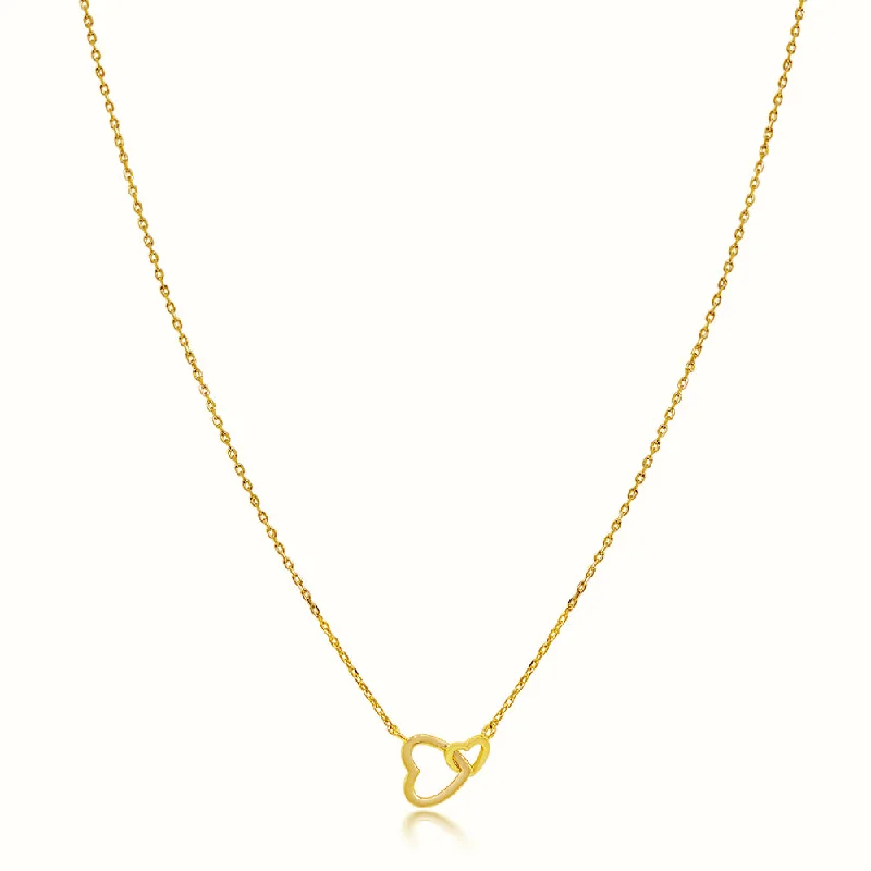 Locked necklace-Women's Vermeil Linked Hearts Necklace Pendant