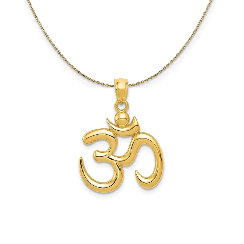 14k Yellow Gold 2D Om Symbol (17mm) Necklace