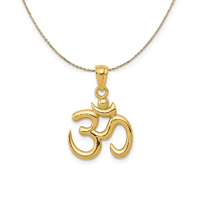 14k Yellow Gold 2D Om Symbol Necklace