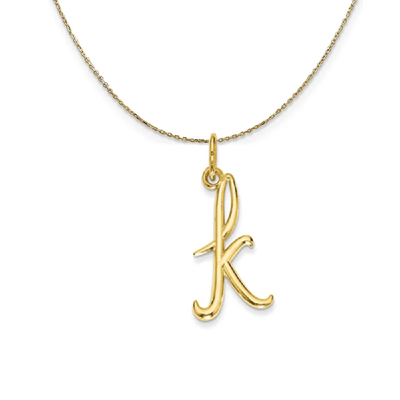 Cloud-cut necklace-14k Yellow Gold, Claire Mini Lower Case Initial K Necklace