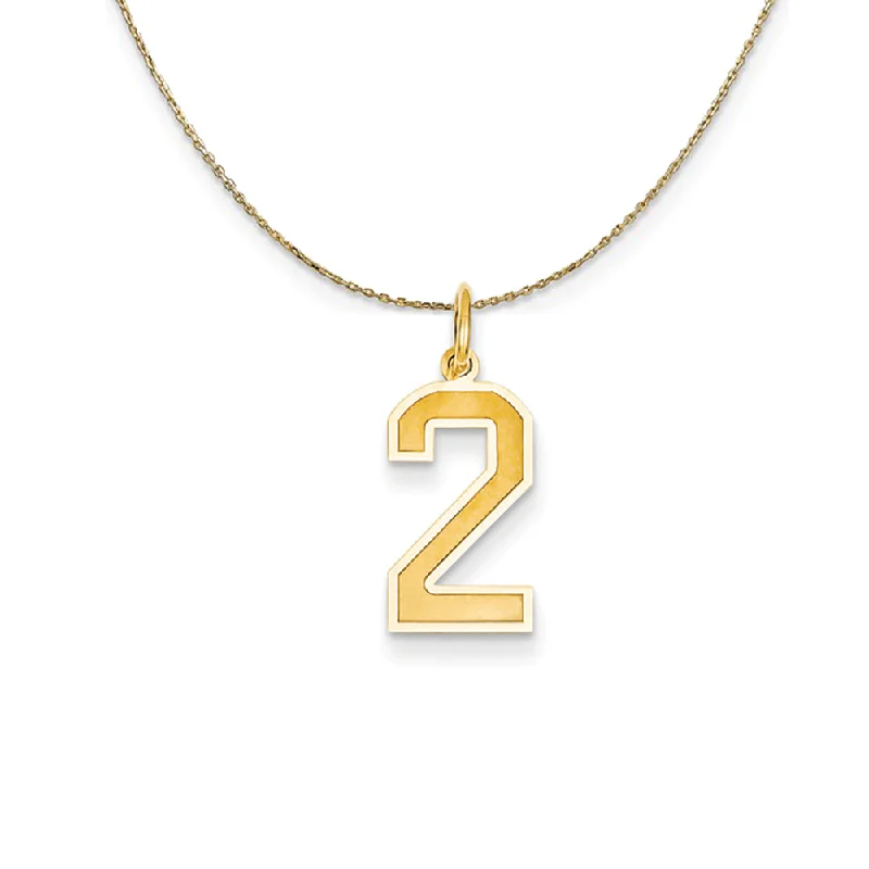 Deep-set necklace-14k Yellow Gold, Jersey, Med Number 2 Necklace