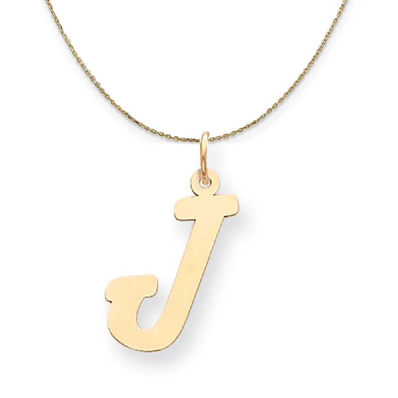 Pine cluster necklace-14k Yellow Gold Madison LG Classic Script Initial J Necklace