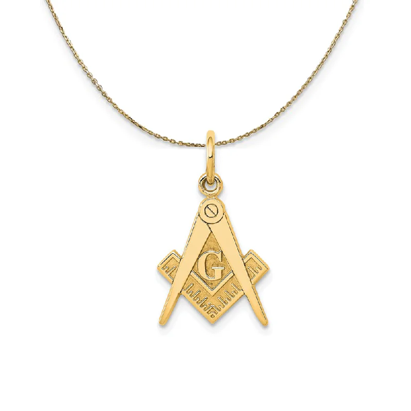 14k Yellow Gold Masonic Symbol Necklace