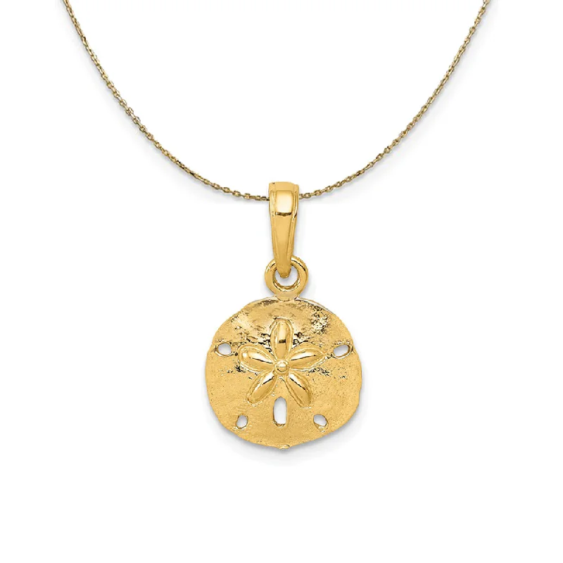 14k Yellow Gold Polished Sand Dollar Necklace