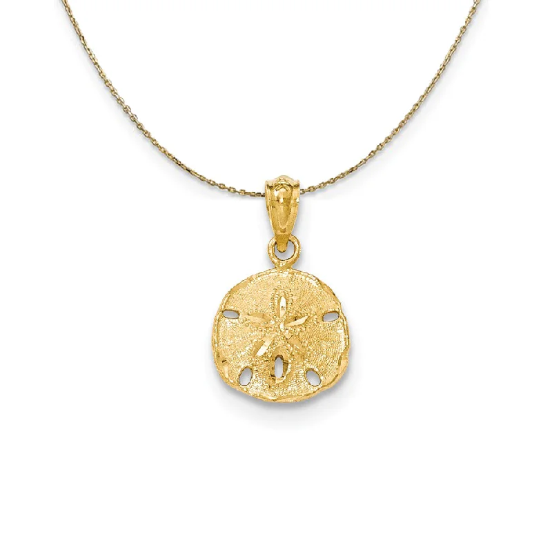 Raw garnet necklace-14k Yellow Gold Textured Sand Dollar Necklace