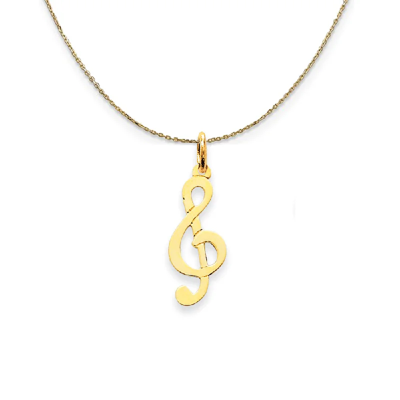 Coarse stone necklace-14k Yellow Gold Treble Clef (8mm) Necklace