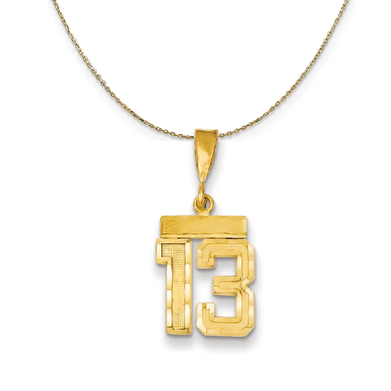 14k Yellow Gold, Varsity, Sm D/C Necklace Number 13