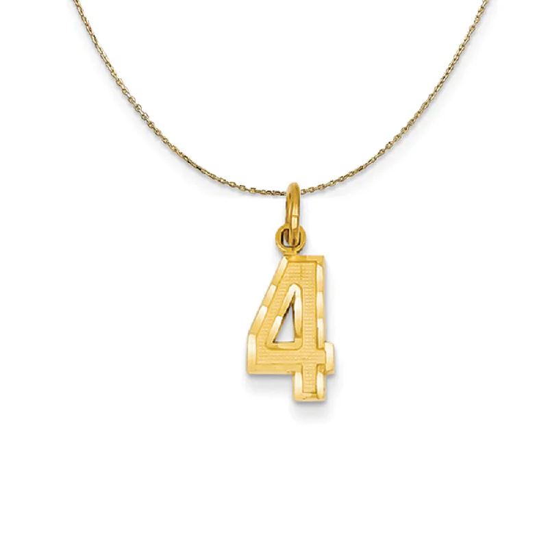 Tall gem necklace-14k Yellow Gold, Varsity, Sm D/C Necklace Number 4