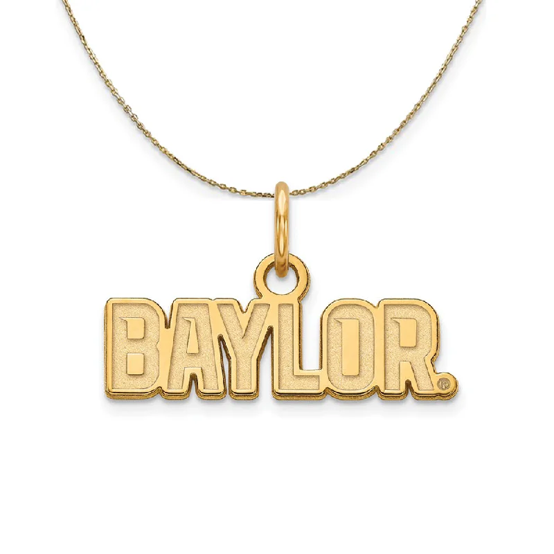 14k Yellow Gold Baylor U XS (Tiny) Logo Necklace