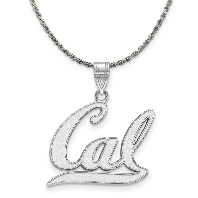 Lone pearl necklace-Sterling Silver California Berkeley Large 'Cal' Necklace