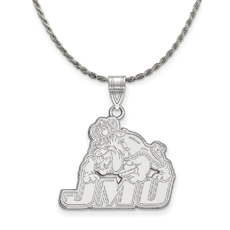 Sterling Silver James Madison U Lg Logo Pendant Necklace