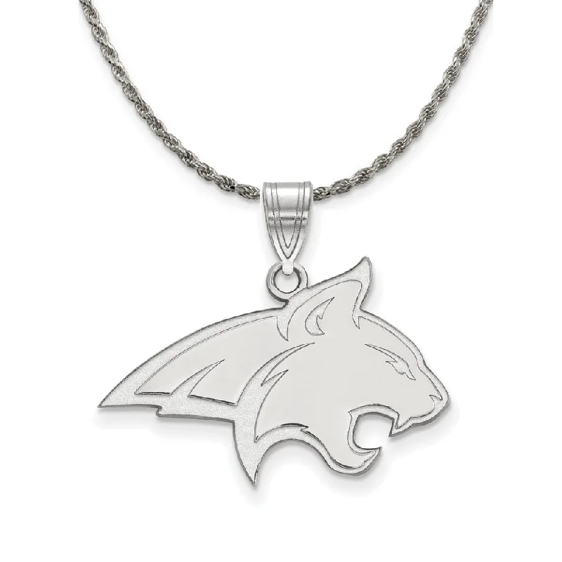 Sterling Silver Montana State Lg Logo Pendant Necklace