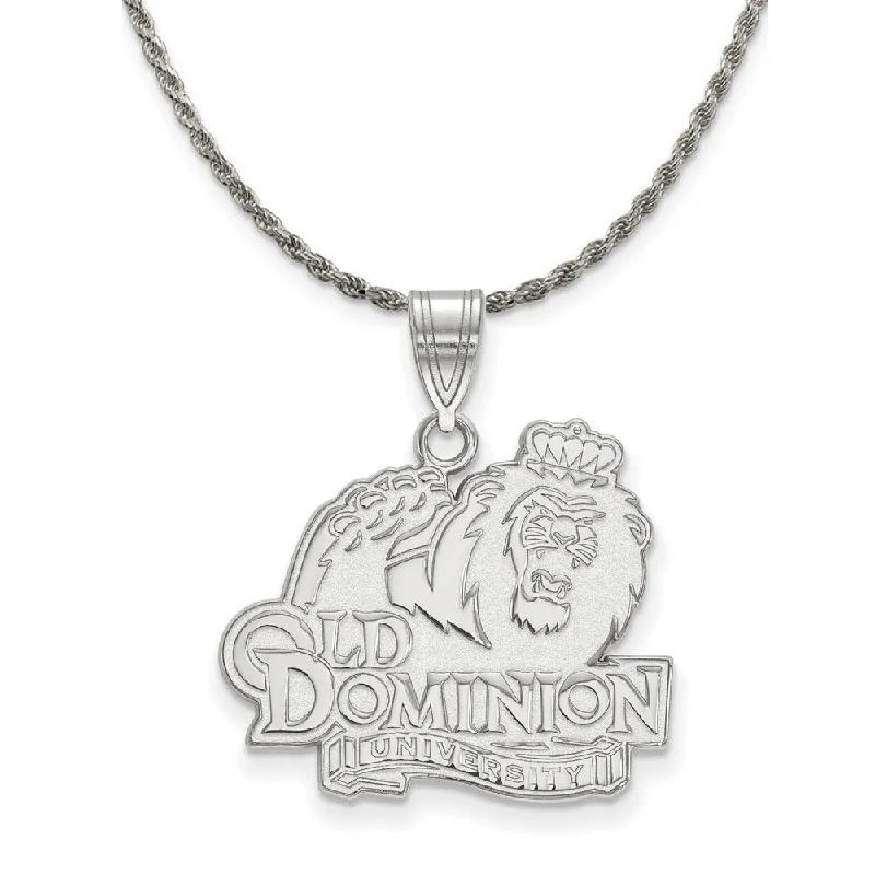 Sterling Silver Old Dominion U. Large Logo Pendant Necklace