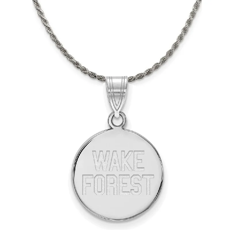 Sterling Silver Wake Forest U. XL Disc Pendant Necklace